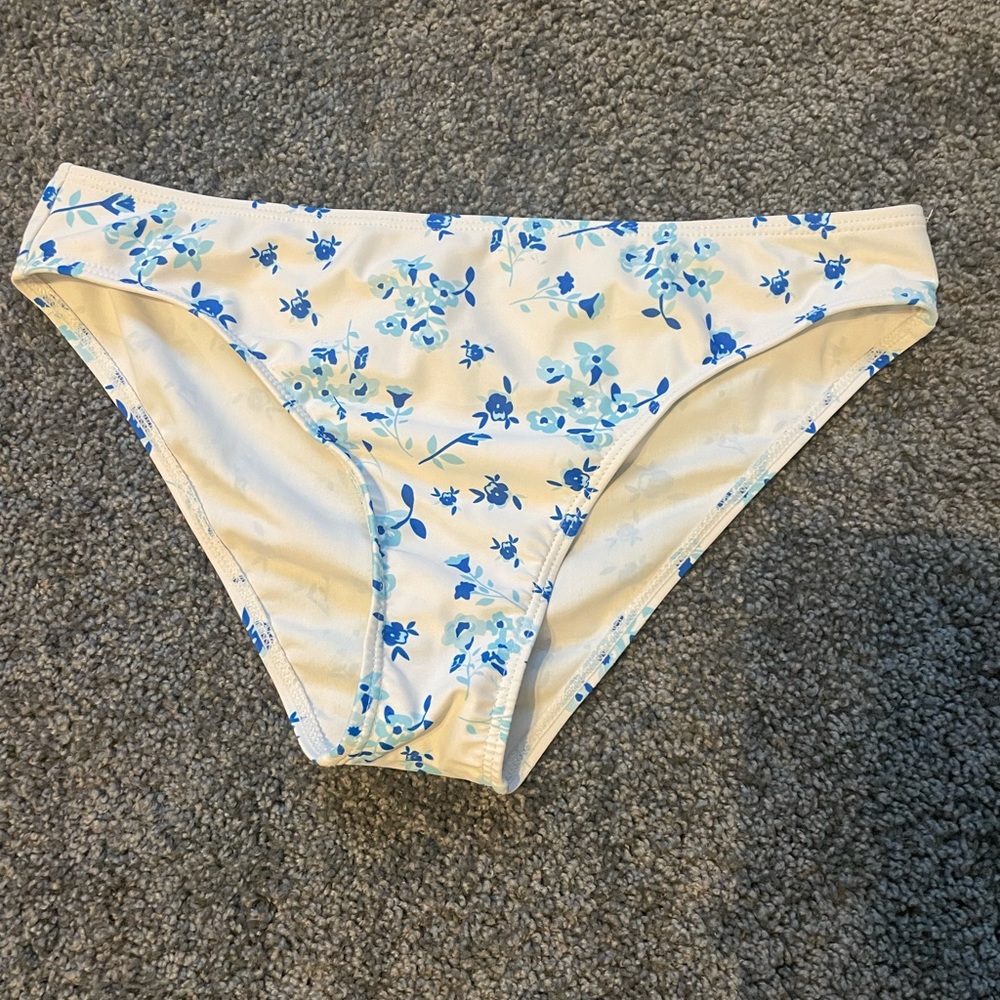 Blue floral bikini bottoms
